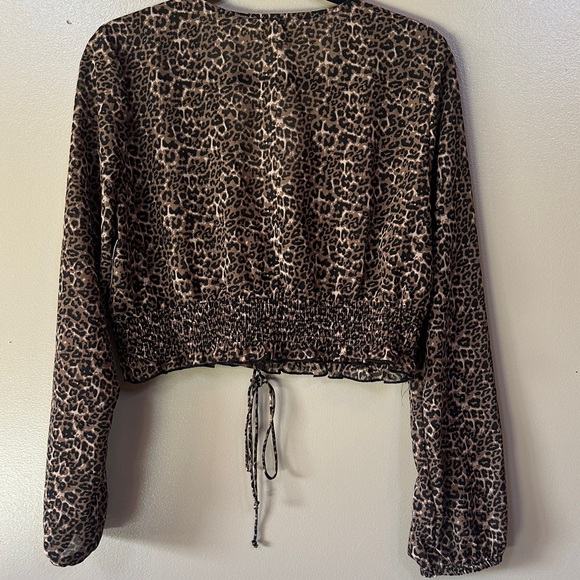 Charlotte Russe Animal Print Wrap Blouse - Picture 5 of 5